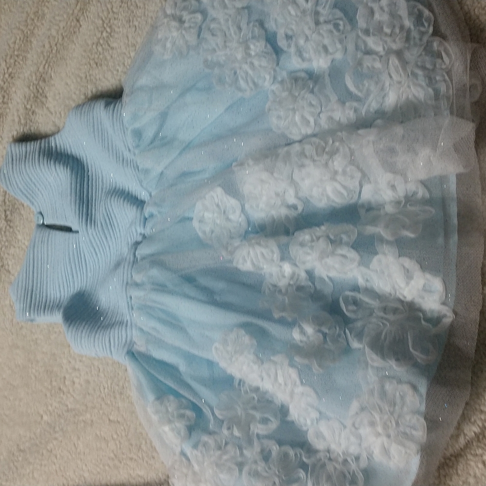 Nannette Baby Dress Beautiful Baby Blue Size 12 Months - Picture 5 of 10